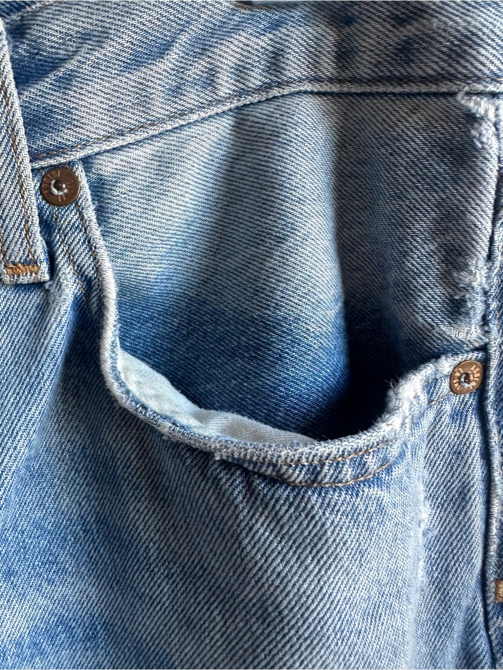 AGOLDE 90s Crop Distressed Jeans 27 Vintage Wash Straight Leg Denim - Picture 13 of 13